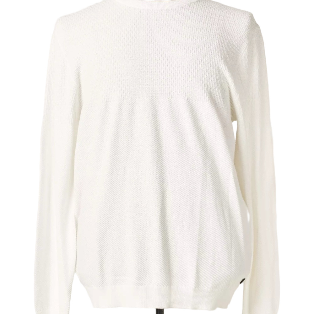 Jack & Jones Men's Organic Cotton Recycled Polyester Classic White Sweater Small